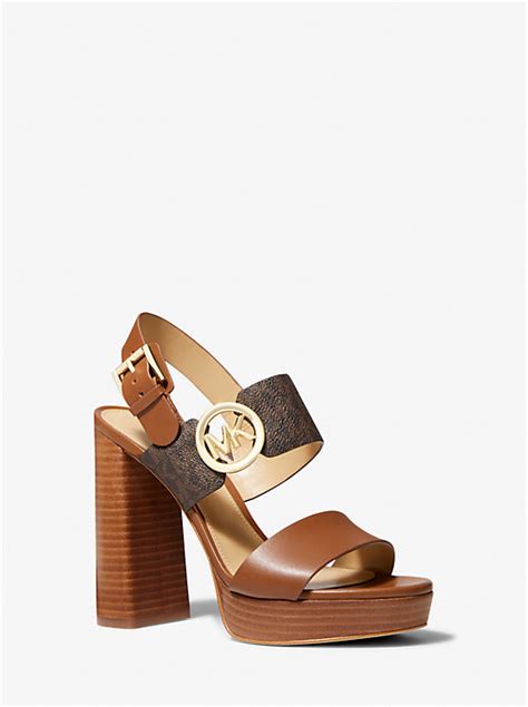 Summer Leather and Logo Platform Sandal 